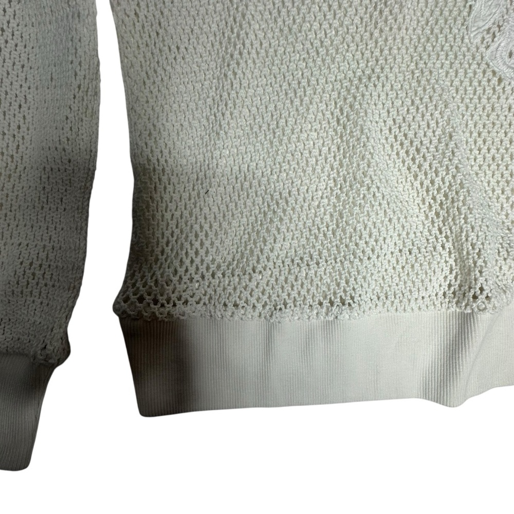 NWOT Anthropologie Daily Practice White Embroidered Mesh Hooded Pullover m - Picture 8 of 12